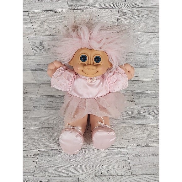 Vintage Russ Troll Doll 12" Baby tutu Soft Body Ballerina Pink Hair Retired - Picture 1 of 9